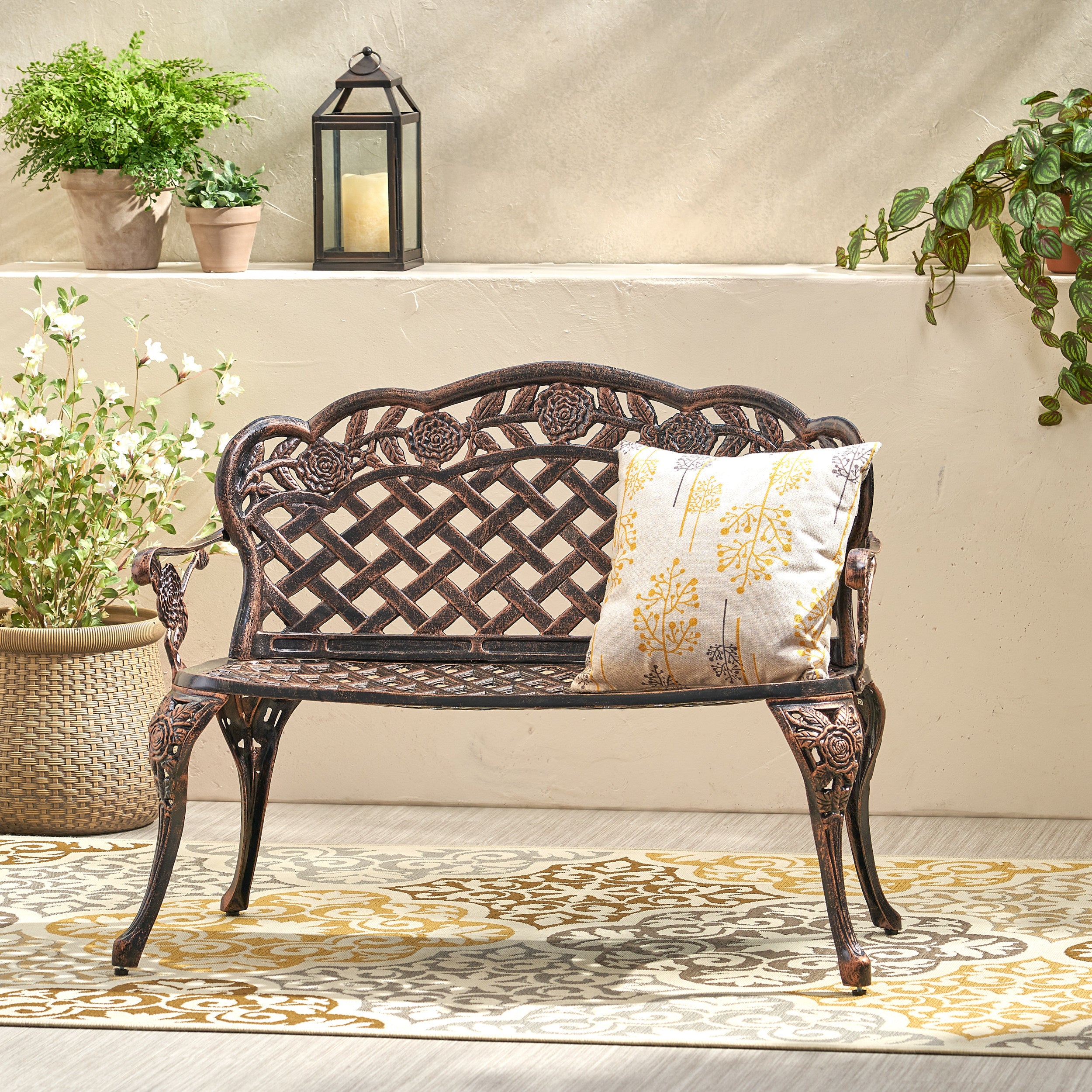 Santa Fe Cast Aluminum Garden Bench