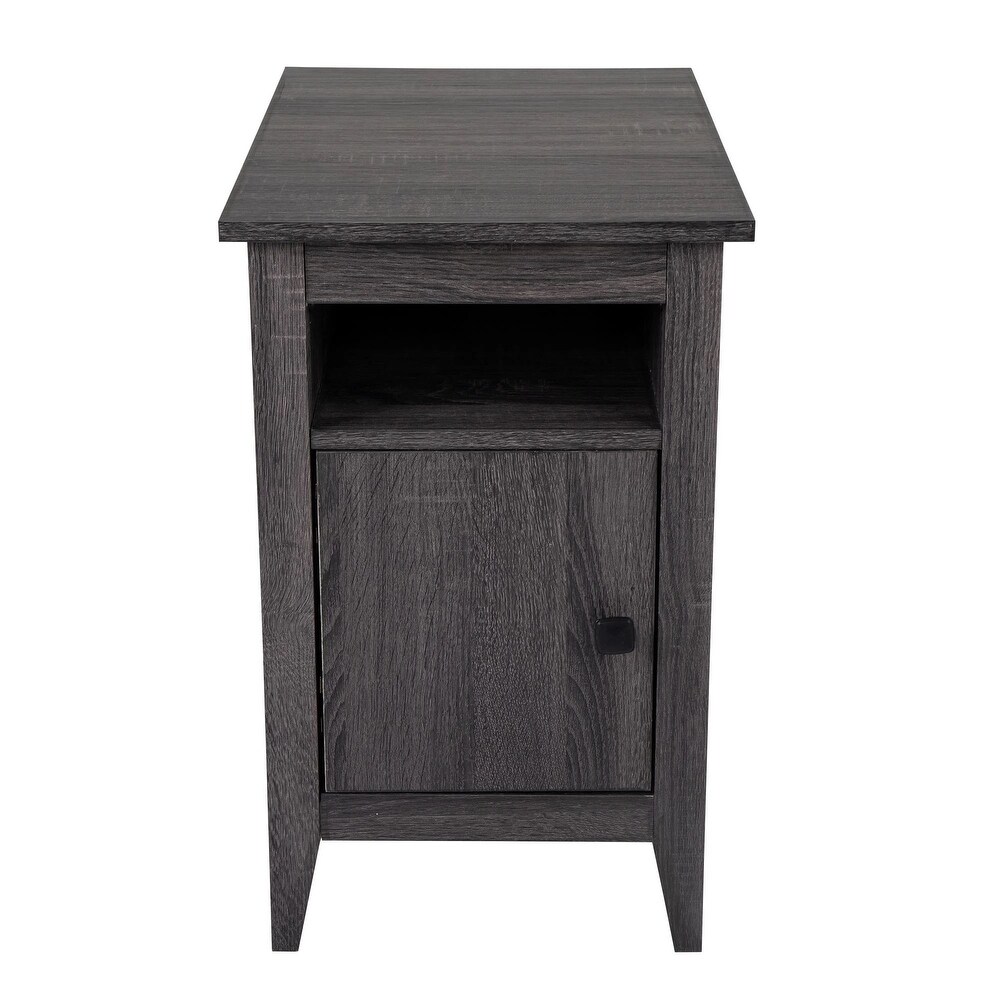 Nightstand with one door storage cabinet and open shelf