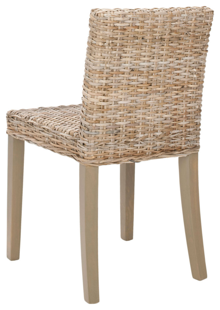 Barrano 18 quoth Wicker Side Chair (set Of 2) Grey Wash   Tropical   Dining Chairs   by AED Luxury Home Decor  Houzz