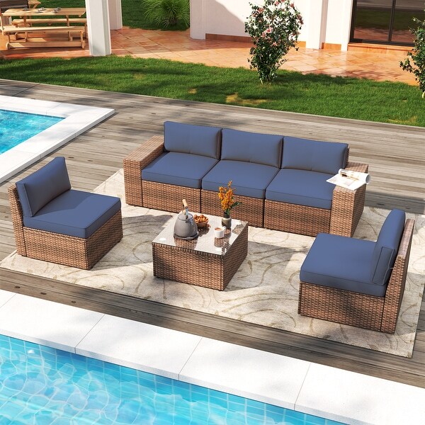 6Piece Wicker Sectional Sofa Set