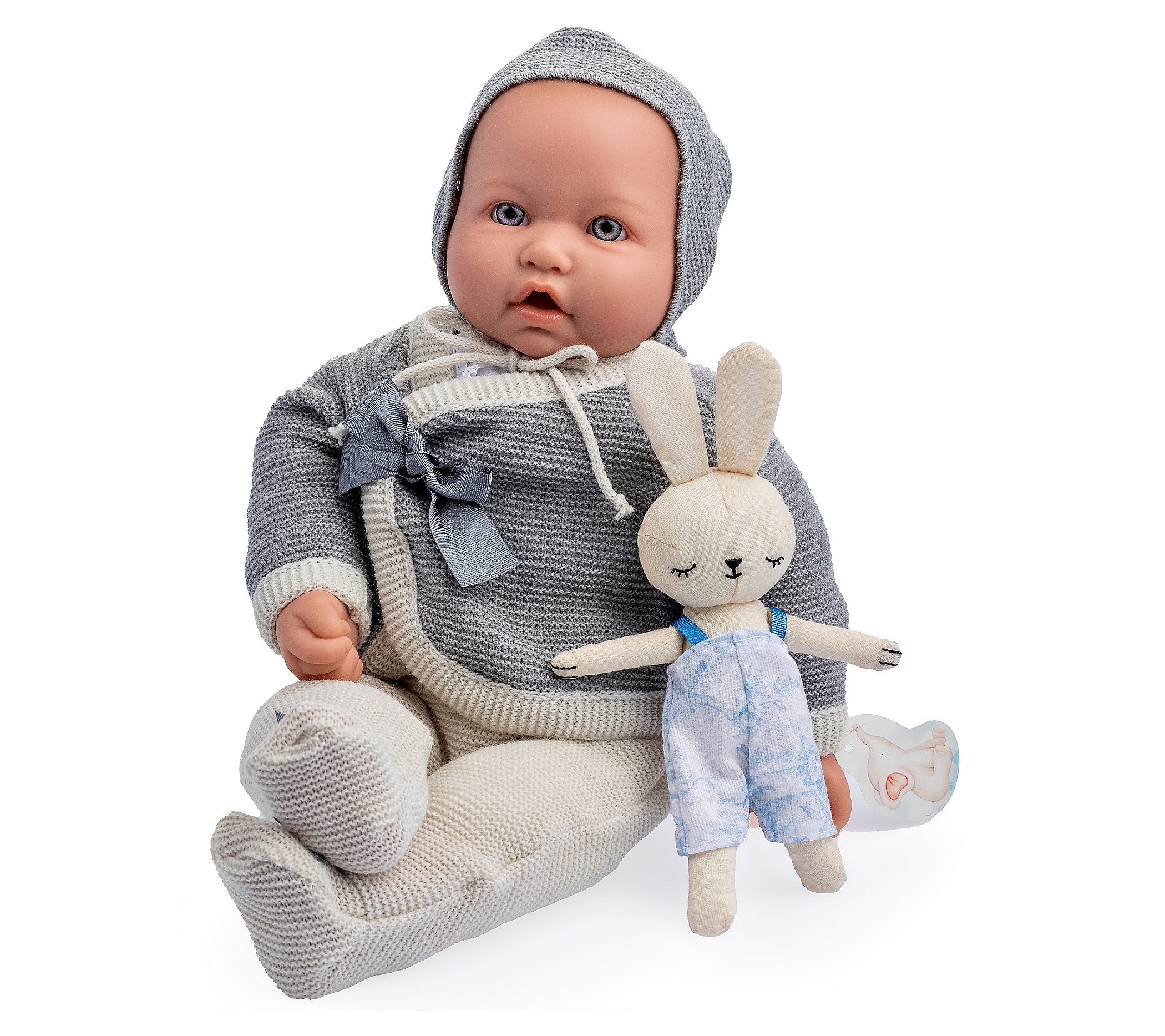 JC Toys La Baby 17 Soft Weighted Body Blue Eyes in Gray