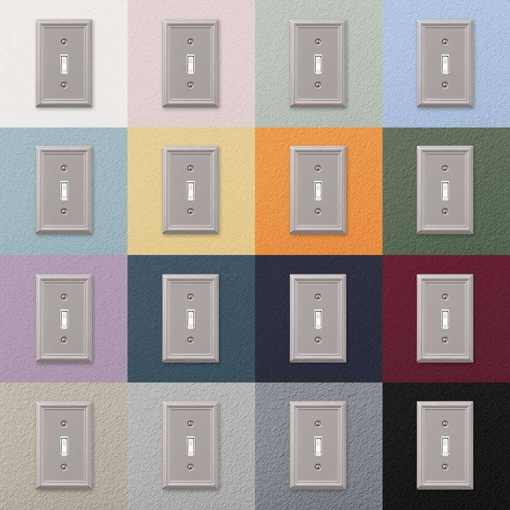 Hampton Bay Ascher 2 Gang Rocker Steel Wall Plate - Brushed Nickel 149RRBNHB