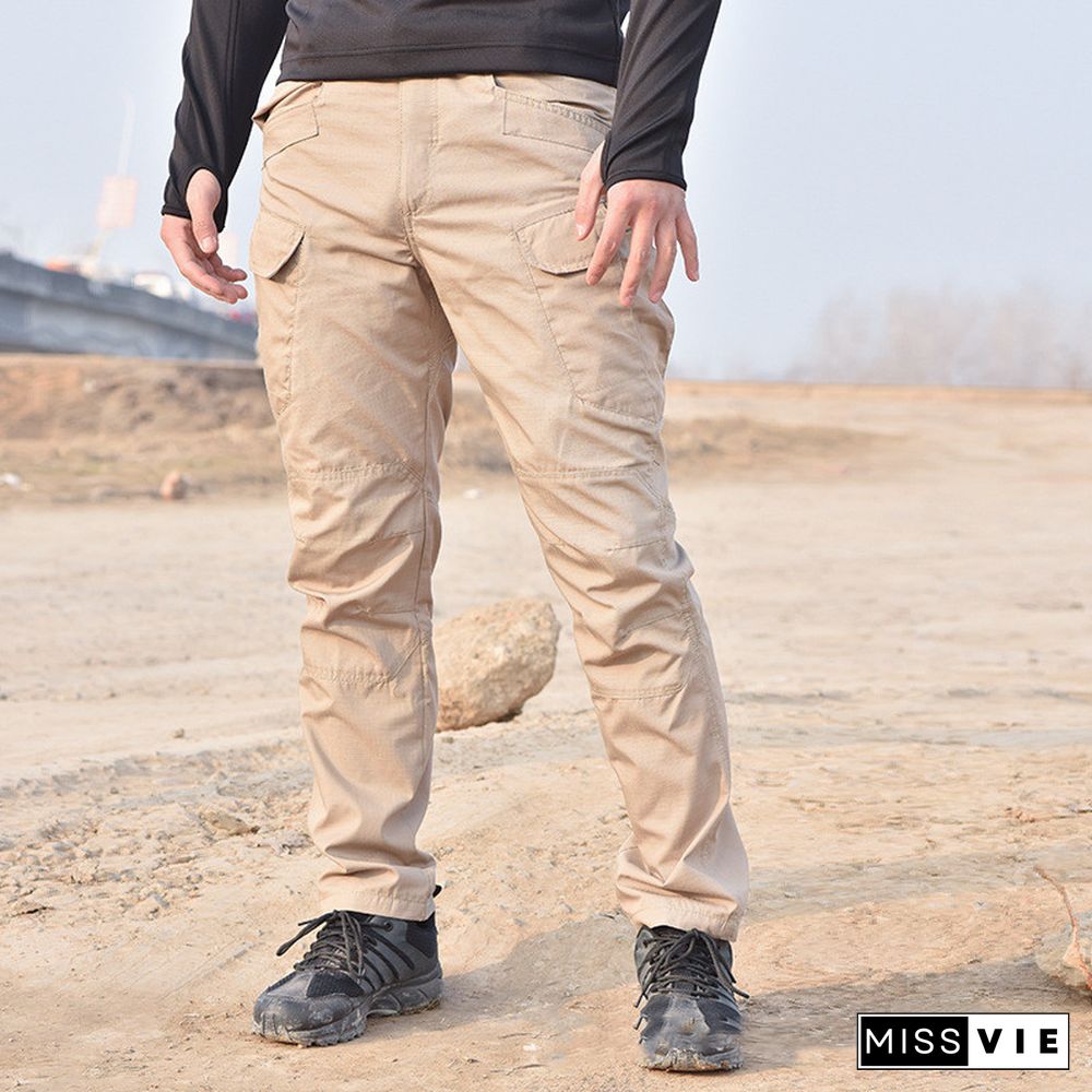 Mens Waterproof Cargo Pants Elastic Multiple Pocket Military Male Trousers Outdoor Joggers Pant Plus Size Tactical Pants Men