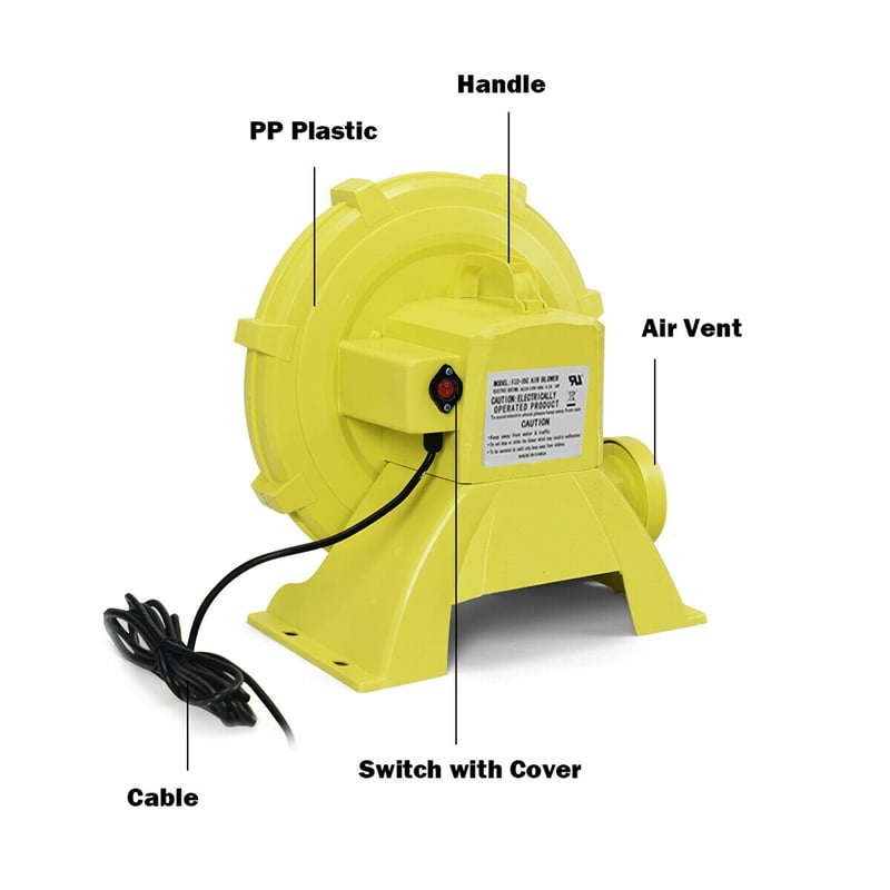 735 W 1.0 HP Air Blower for Inflatable Bounce House Bouncy Castle, Portable Pump Fan Commercial Inflatable Bouncer Blower