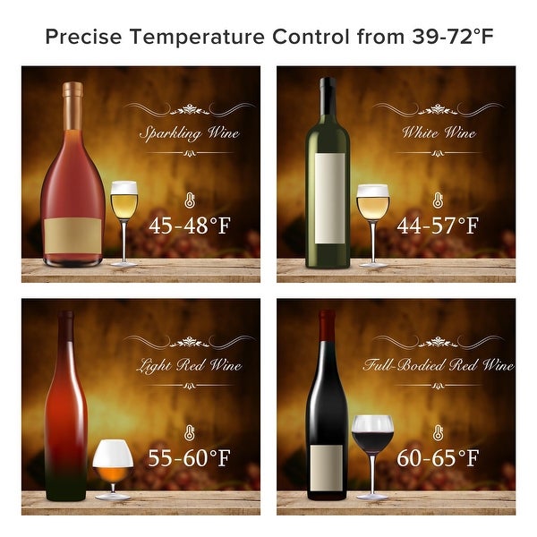 24 Standard Bottle Countertop Freestanding Digital Temperature Control Wine Cellars Compressor System Champagne Chiller