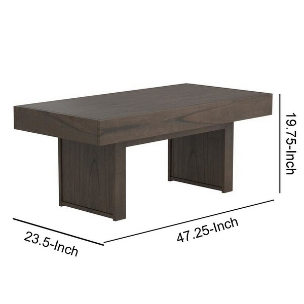 Rectangular Wooden Top Coffee Table with 1 Hidden Side Drawer，