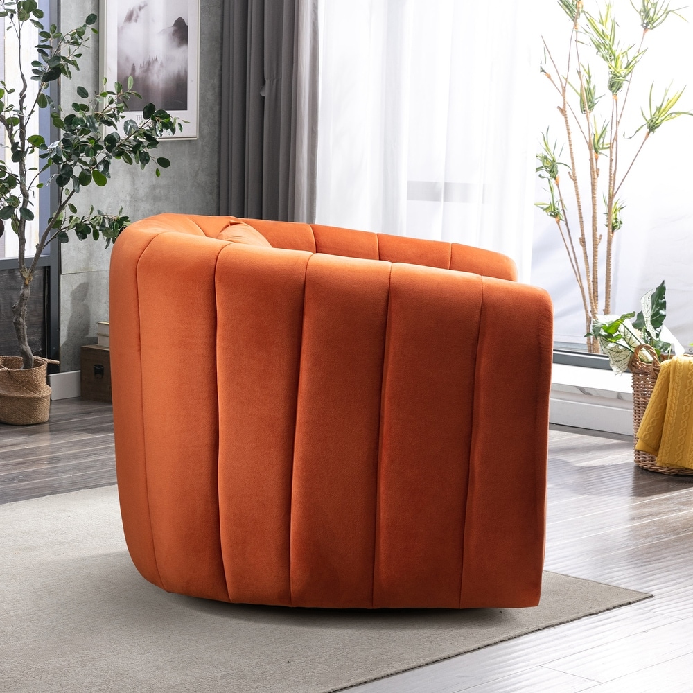 Swivel Accent Chair with Plump Pillow for Living Room and Bedroom