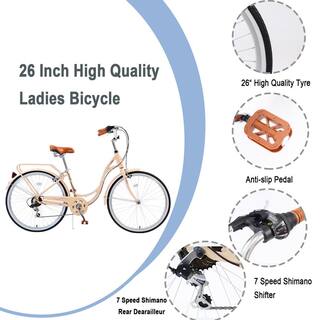 Cesicia 26 in. Aluminum Bike with 7-Speed in Pink for Lady's jinxBike18