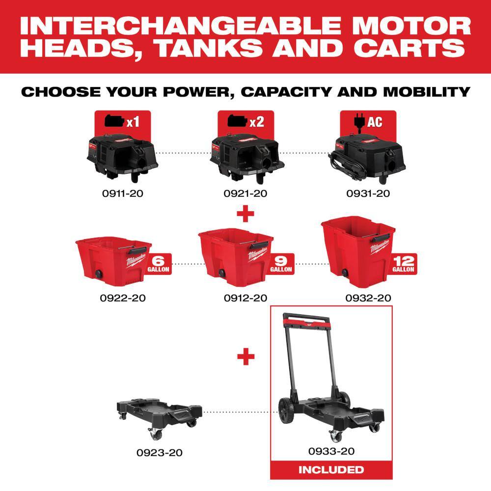 MW M18 Premium WetDry Shop Vacuum Cart 0933-20