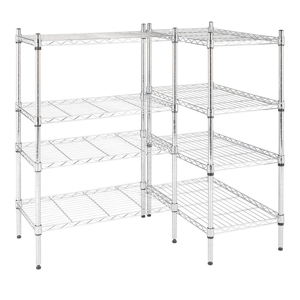 Karl home Modern Silver Wire Shelf (70.87 in. H x 13.78 in. W) 302544771393