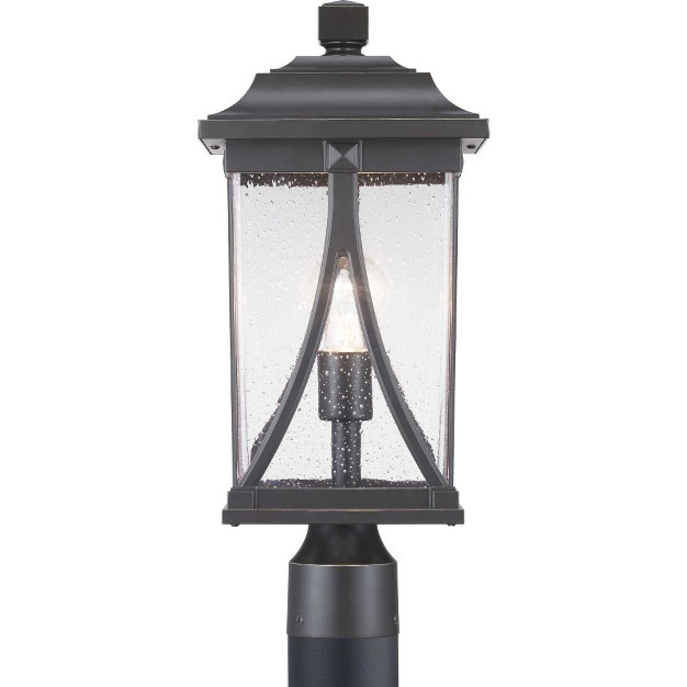 Progress Lighting Abbott 1 light Outdoor Antique Pewter Post Lantern With Clear Seeded Glass Shade