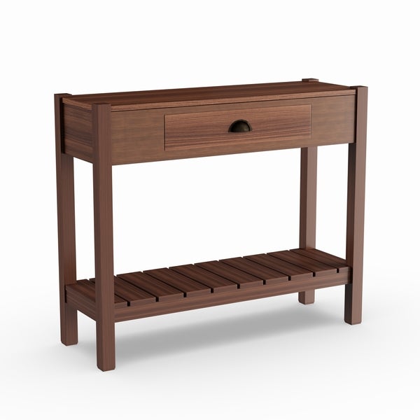 Copper Grove Wood Slat Style Sofa Console Table