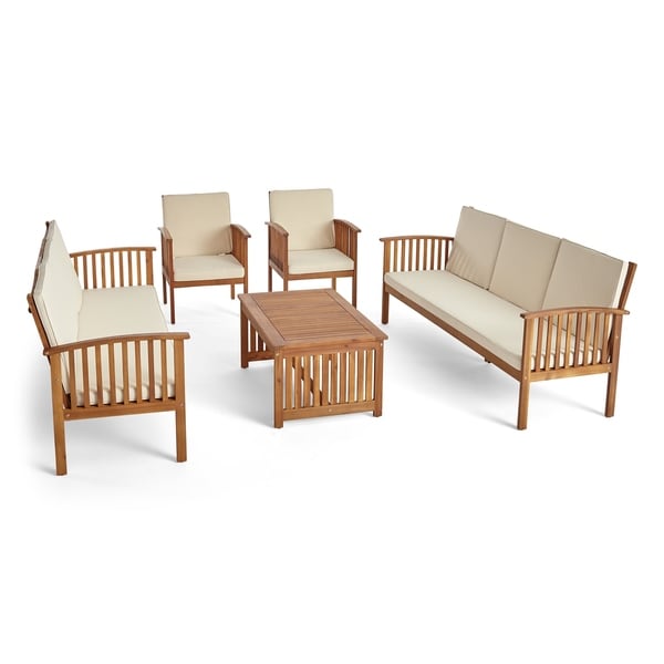 Carolina Outdoor 5pc. Acacia Conversational Set by Christopher Knight Home