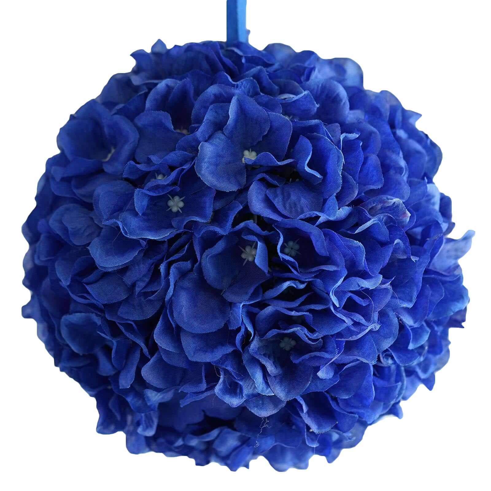 4 Pack Royal Blue Artificial Silk Hydrangea Kissing Flower Balls 7