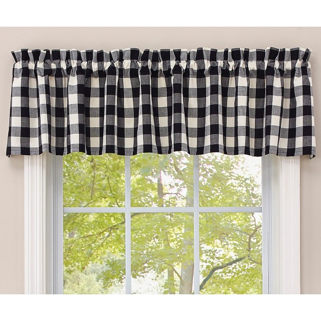 Park Designs Buffalo Check Lined Valance Black amp Cream