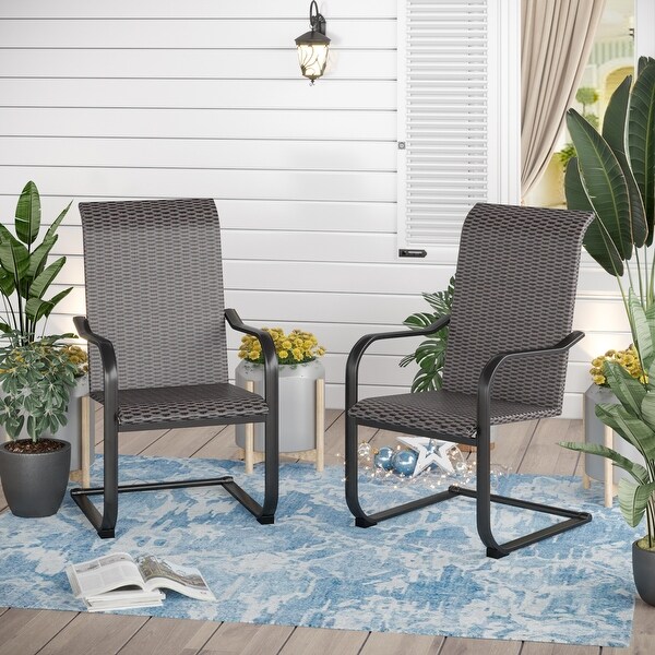 MAISON ARTS Outdoor 7piece Metal and Faux Rattan Dining Set