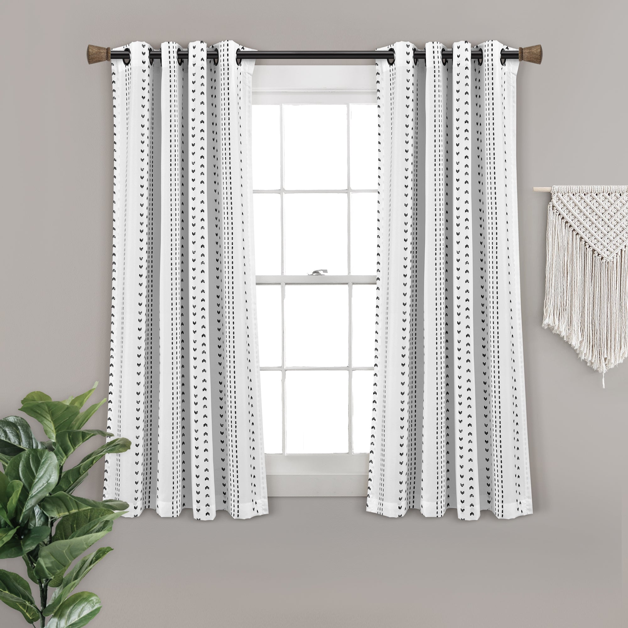 Hygge Stripe Window Curtain Panel Set