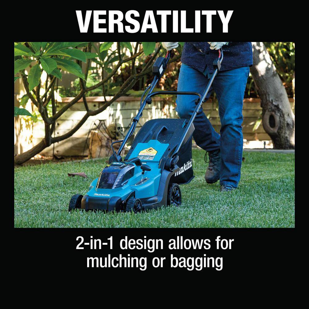 Makita 13 in. 18-Volt LXT Lithium-Ion Cordless Walk Behind Push Lawn Mower Kit (4.0Ah) XML12SM1