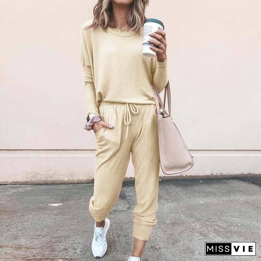 Spring Casual Sweat Suits Woman Tracksuit Pants Two Piece Set Women Outfits Jogging Suits Female Tracksuit Set 2 piece