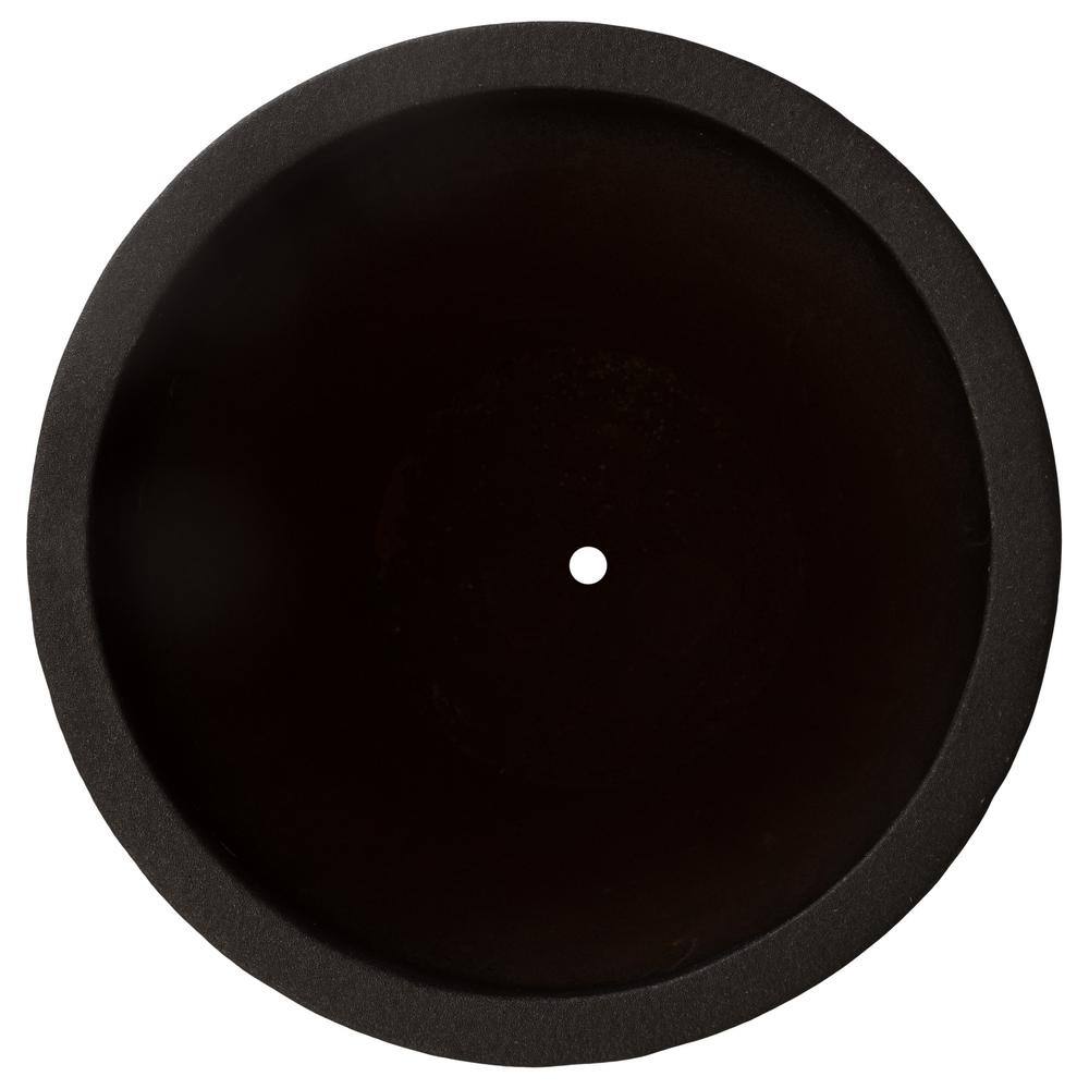 Emissary 19 in. L x 25.5 in. H Matte Black Ceramic Round Planter with High-fire Treatment 05344MB-4