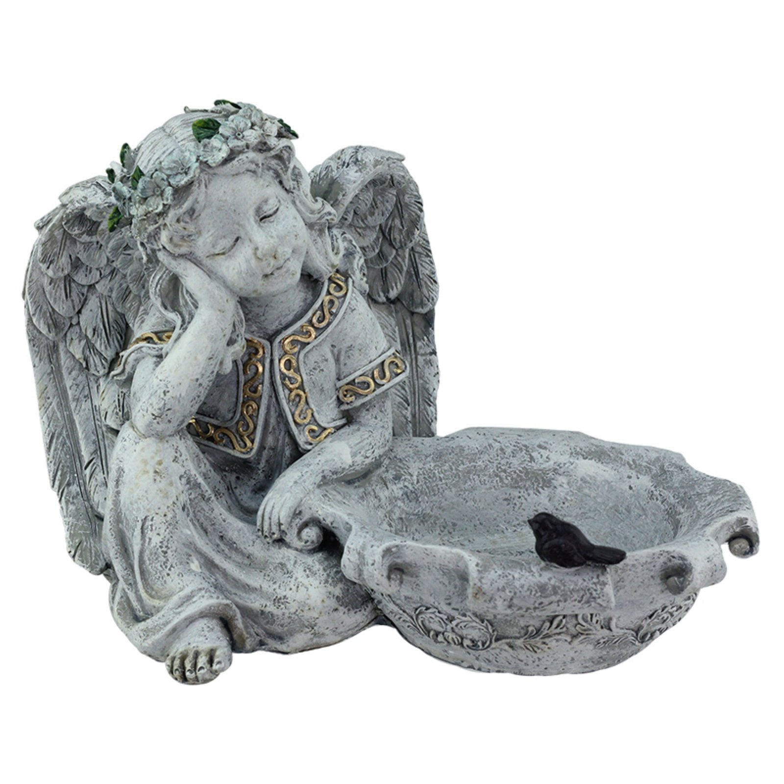 Northlight Heavenly Gardens Resting Angel Bird Bath or Feeder Outdoor Garden Statue