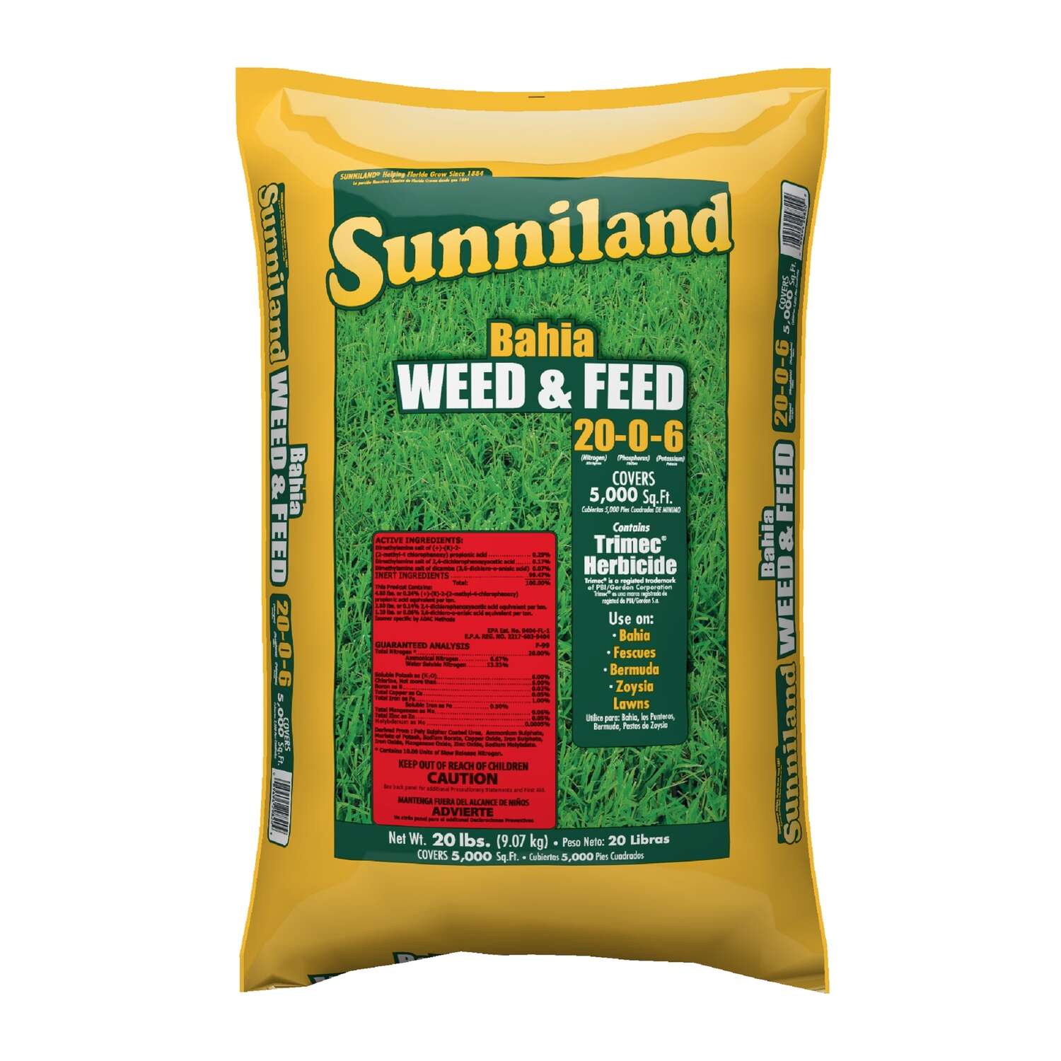 Sunniland Bahia Weed and Feed Lawn Fertilizer For Bahia Grass 5000 sq ft