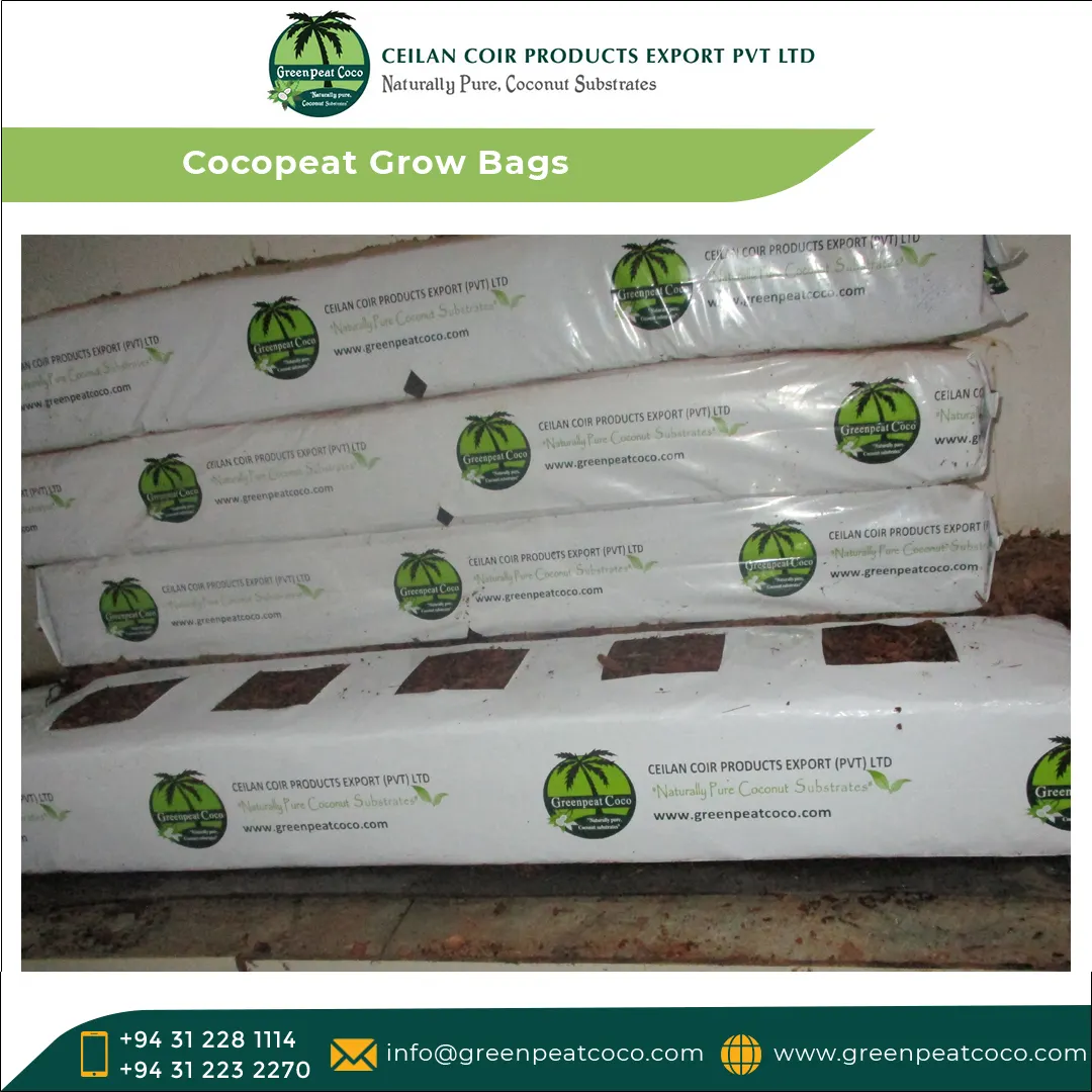 Leading Exporter of Top Quality Greenhouse Hydroponic Horticulture Natural Cocopeat Fiber Grow Bags for Garden Planters