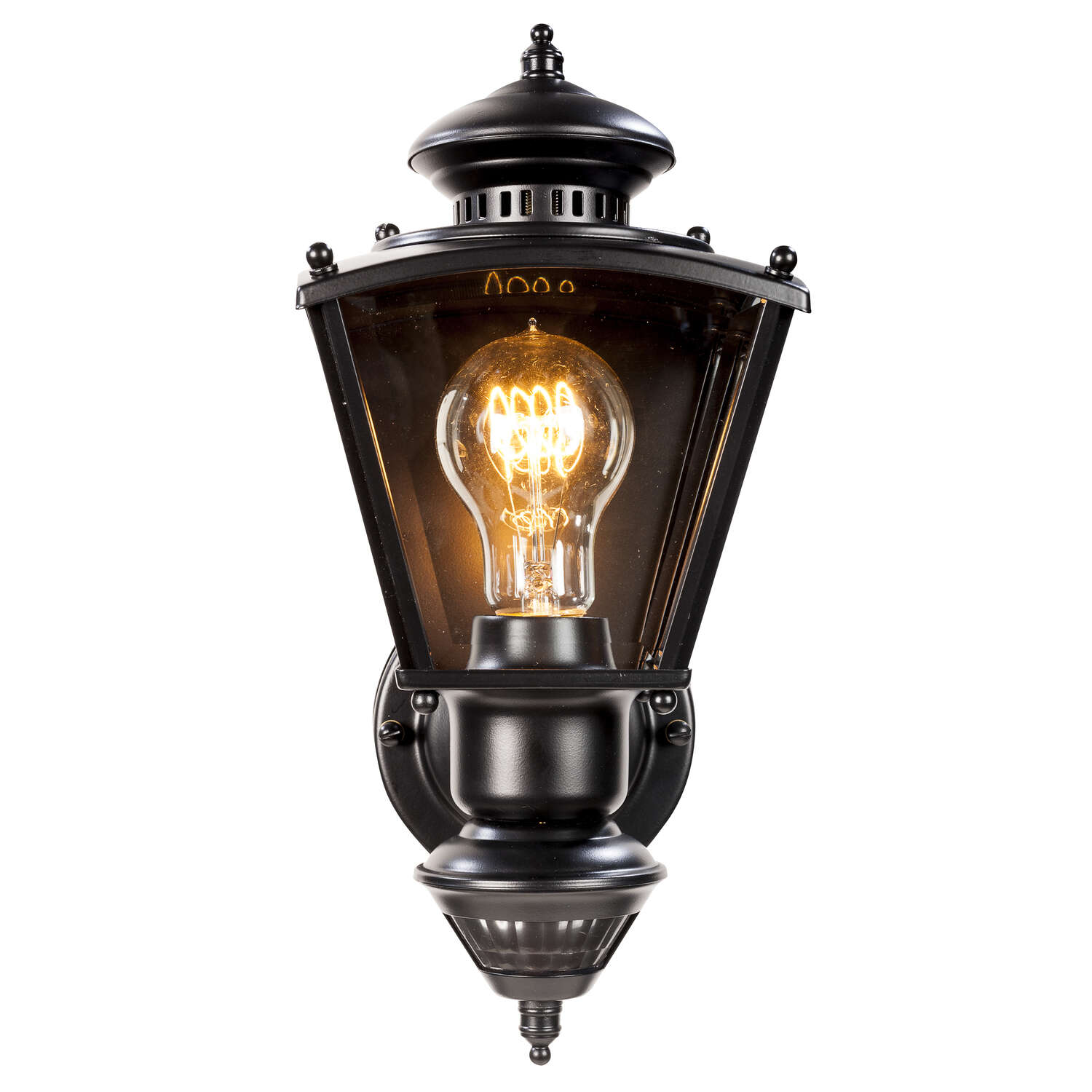 Heath Zenith Black Motion-Sensing Incandescent Wall Lantern