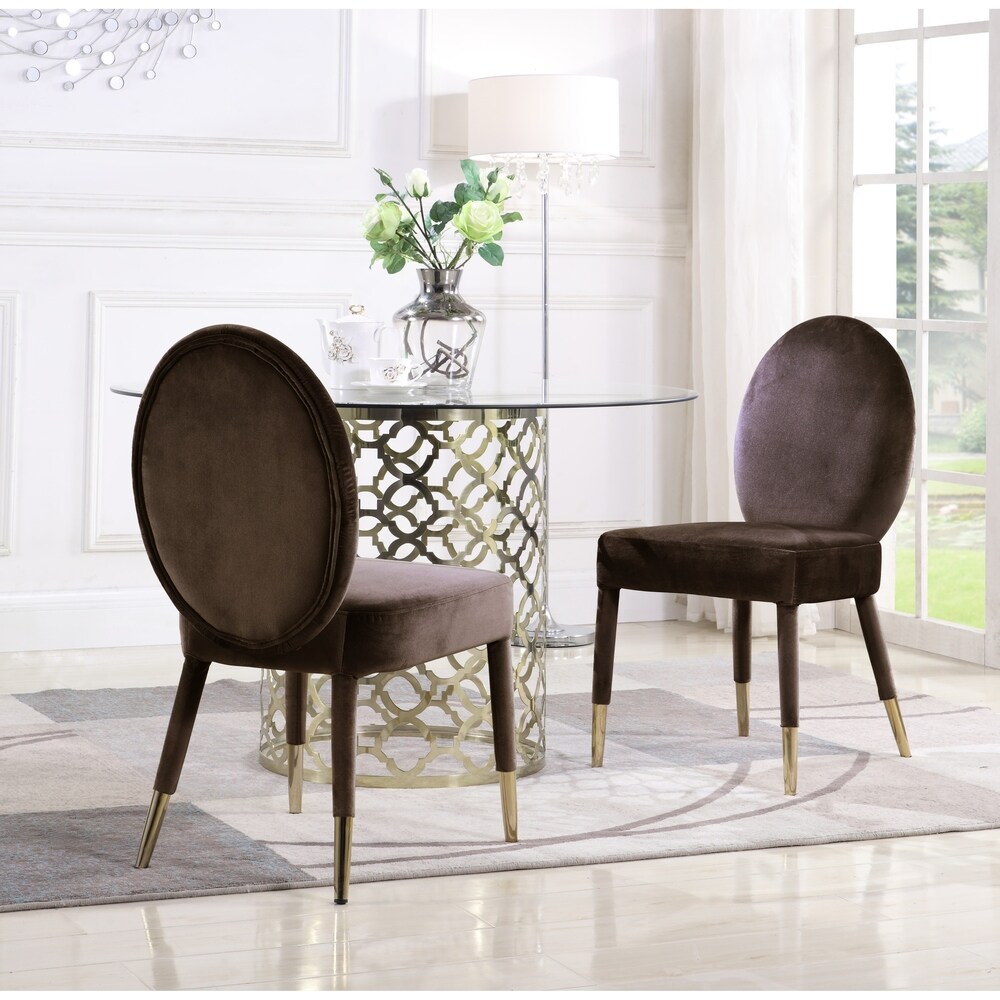 Chic Home Jerett Velvet Dining Chair Oval Back  Set of 2