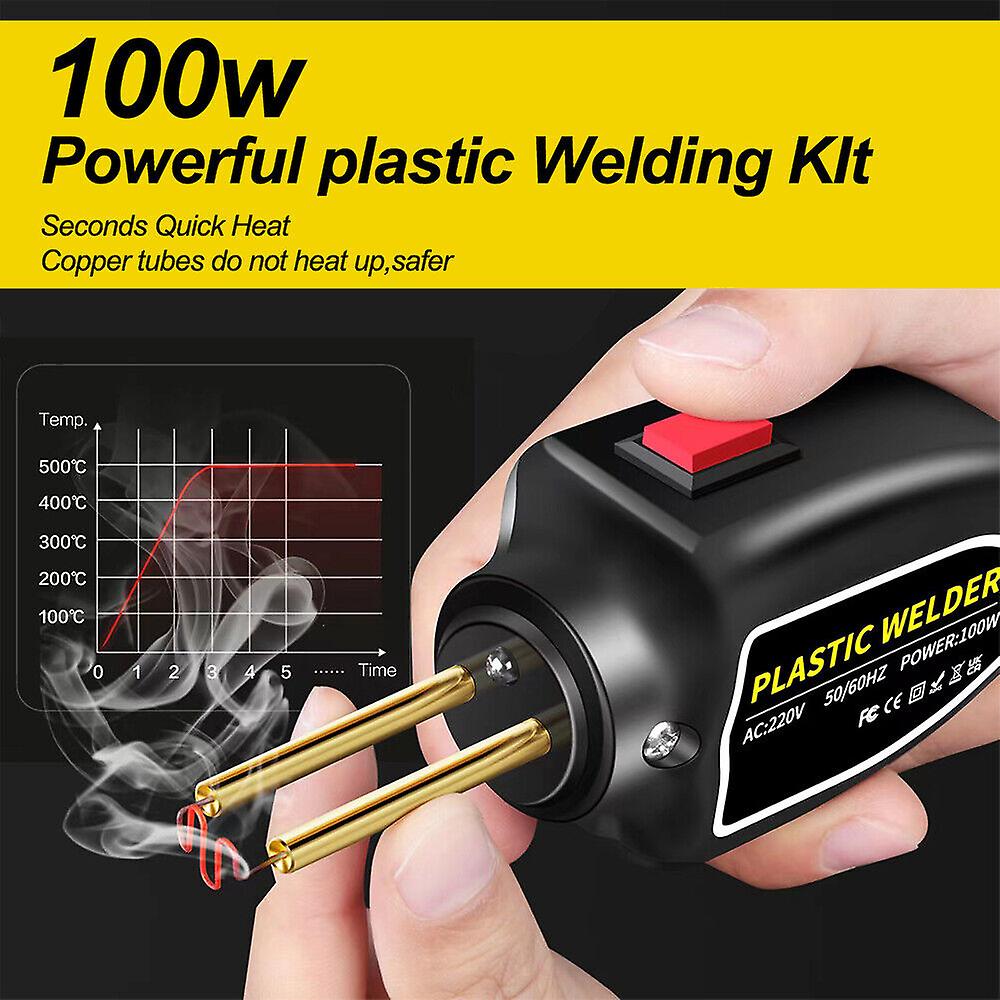 Hot Staple Gun Plastic Repair Kit Car Bumper Welding Welder Gun W/200 Stapler Uk W12735261