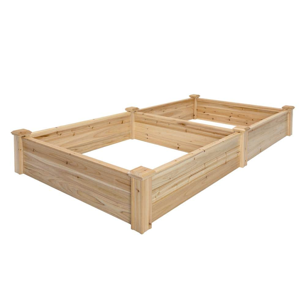 Outdoor Essentials Heirloom 4 ft. x 8 ft. Deluxe Natural Cedar Raised Garden Bed (Tool Free) 472552