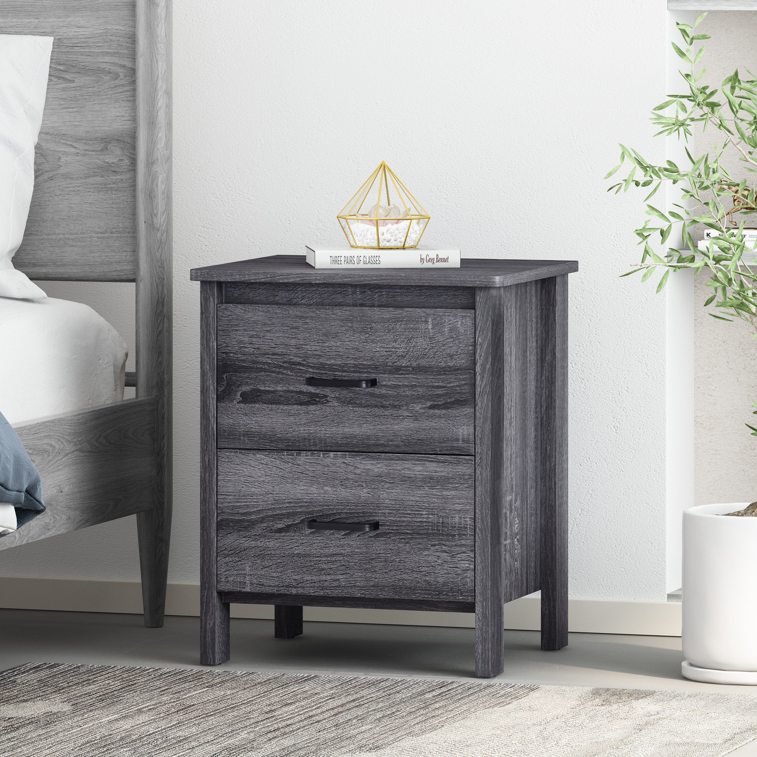 Titeca Contemporary 2 Drawer Nightstand