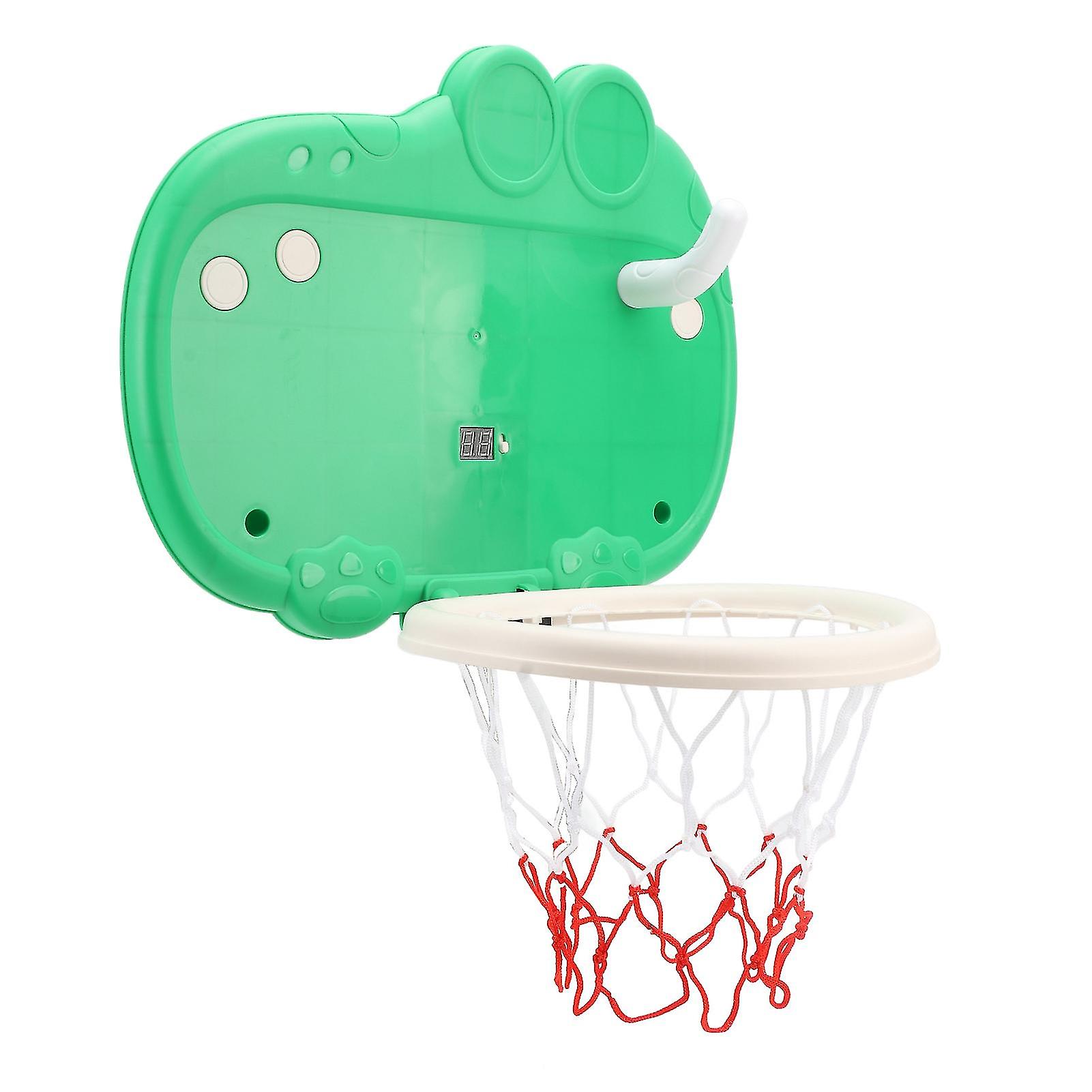 Electronic Basketball Hoop Digital Scorer Cartoon Sound Light Wall Basketball Toy with Toss Loop Game for Boys Girls