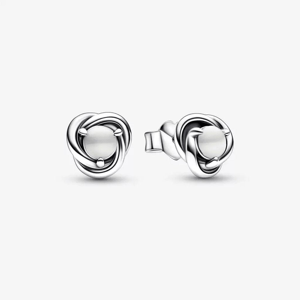 PANDORA  June White Eternity Circle Stud Earrings