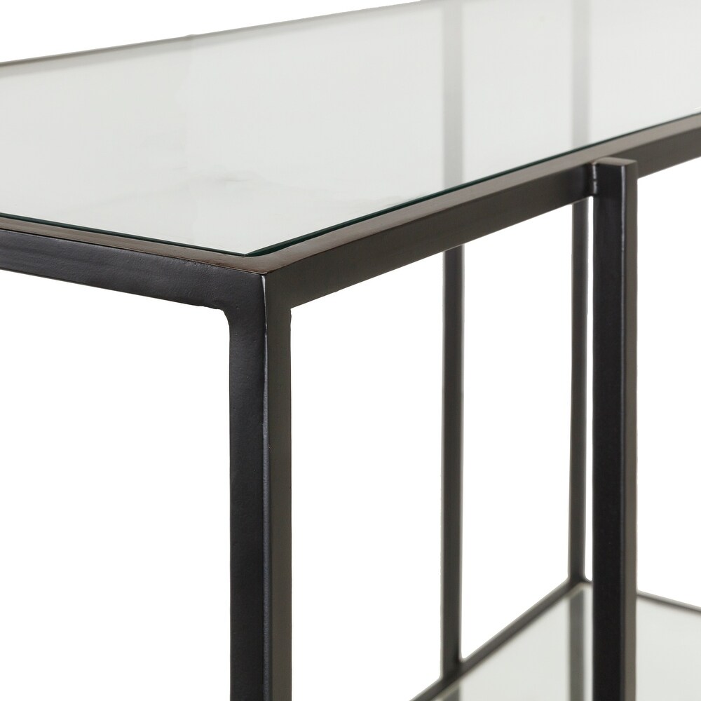 Alecsis Glass Two Tier 30 inch Console Table