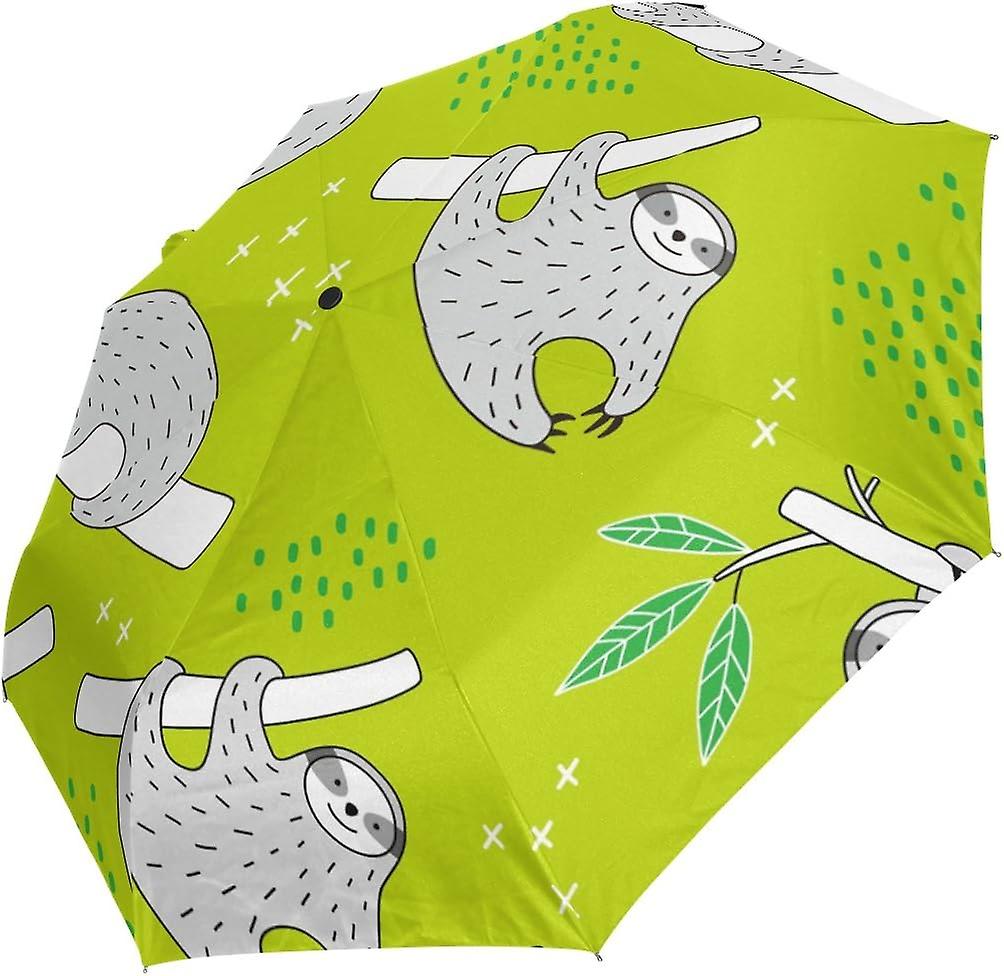 Rain Umbrella Automatic Windproof Foldable Umbrella Funny Sloth