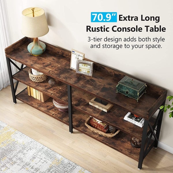 Extra Long Console Table， Narrow Sofa Table Behind Couch