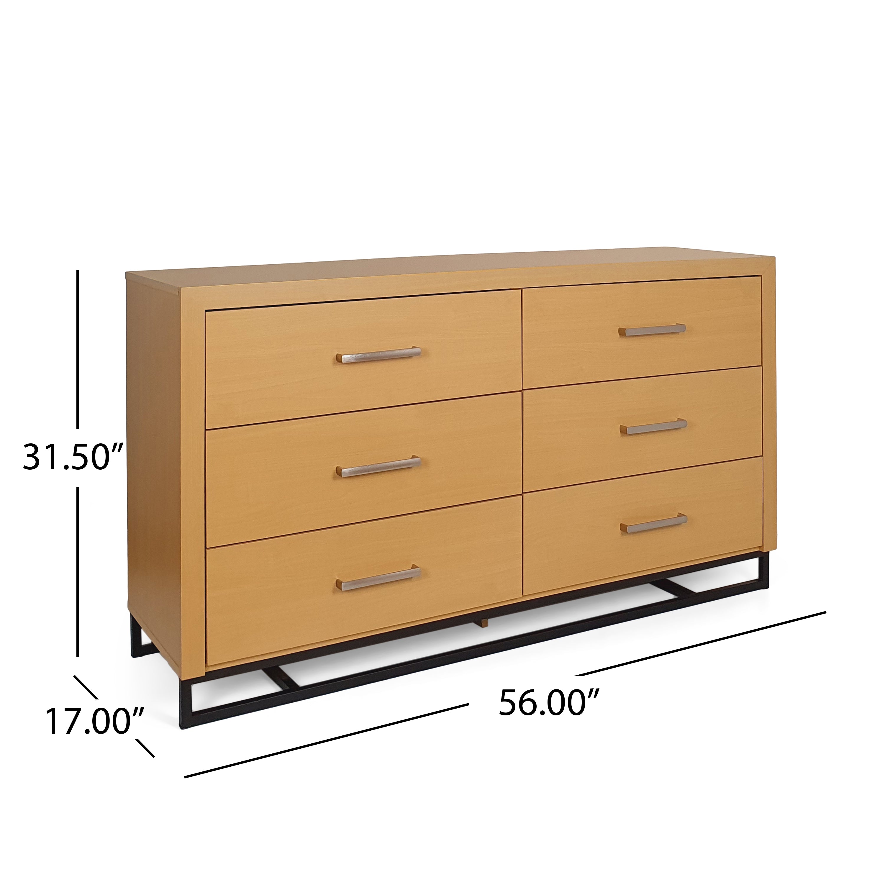 Borah Contemporary Faux Wood 6 Drawer Double Dresser