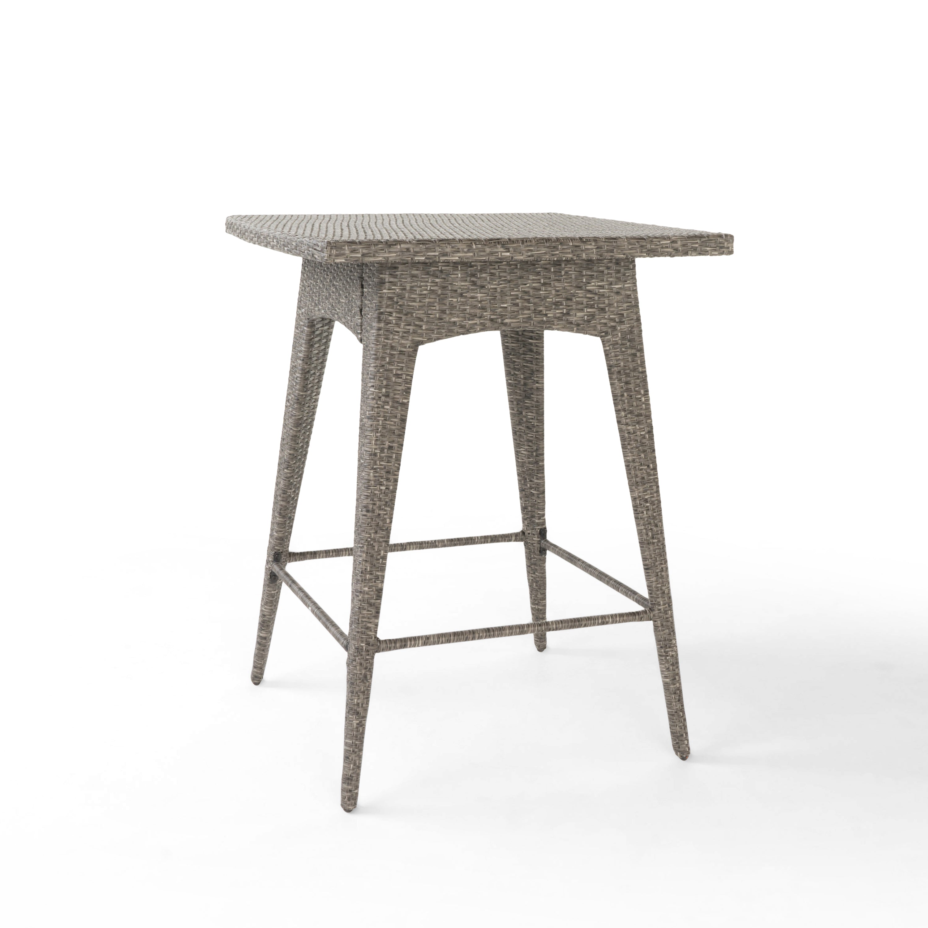 Budva Outdoor Gray Wicker Bar Table