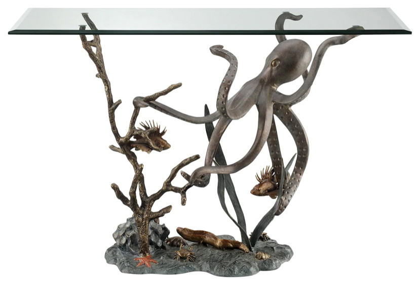 Octopus and Sea Life Console Table   Beach Style   Console Tables   by SPI  Houzz