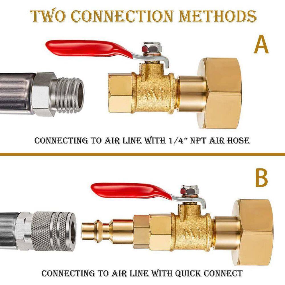 Brass Freeze Adapter with 2-Pieces 14 in. Male Quick Connect Plug and 2-Pieces 34 in. Male and Female Threads B08M5F3JKJ