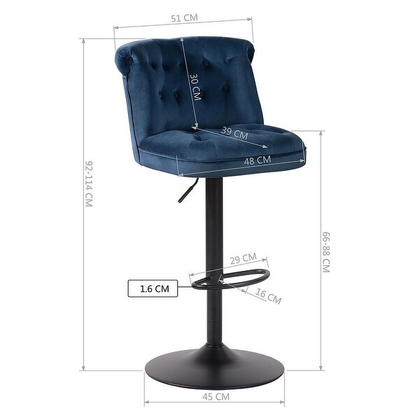 Adjustable Fabric Foam Upholstery Barstool