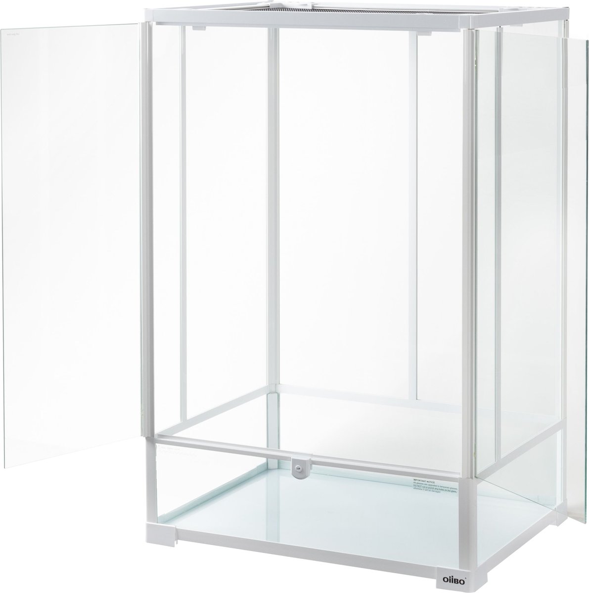 OiiBO 2-in-1 Glass Screen and Mesh Ventilation Double Hinge Door Reptile Terrarium， Large， 55-gal