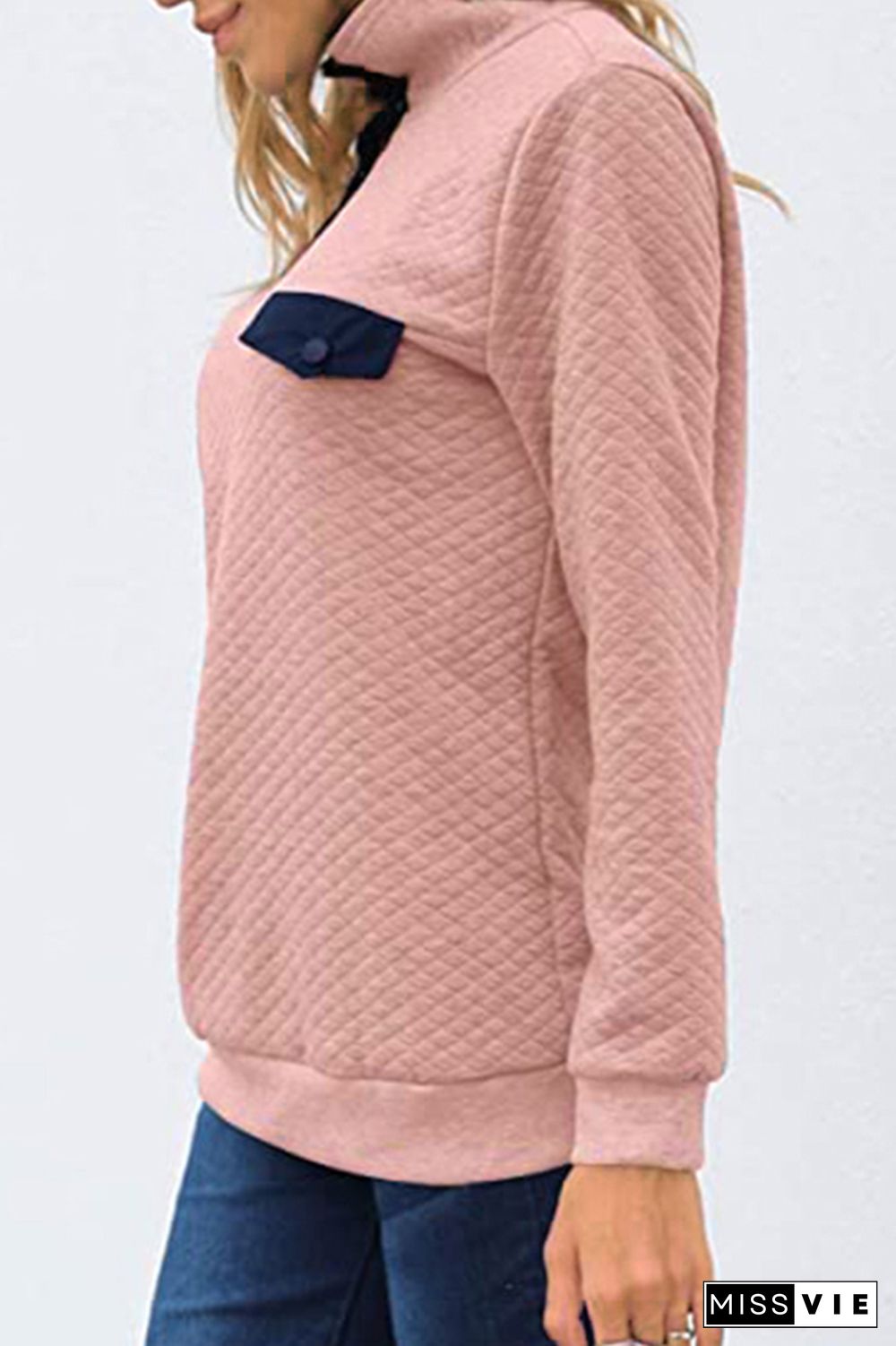 Button Up Quilted Sweatshirts Wholesale