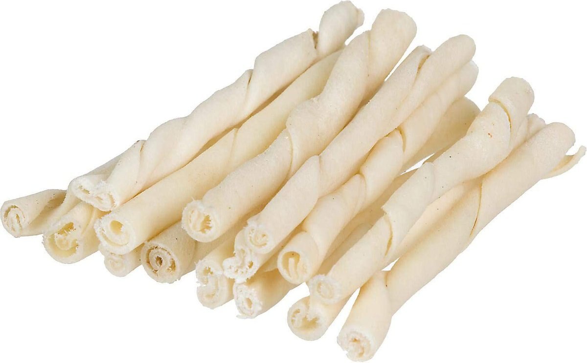 Pet Factory Beefhide 5-inch Twist Sticks Natural Flavored Dog Hard Chews， 1-lb bag