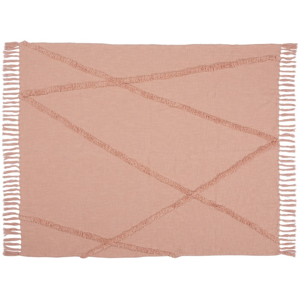 Mina Victory Life Styles Solid Abstract Diamond Throw Blanket ( 50\