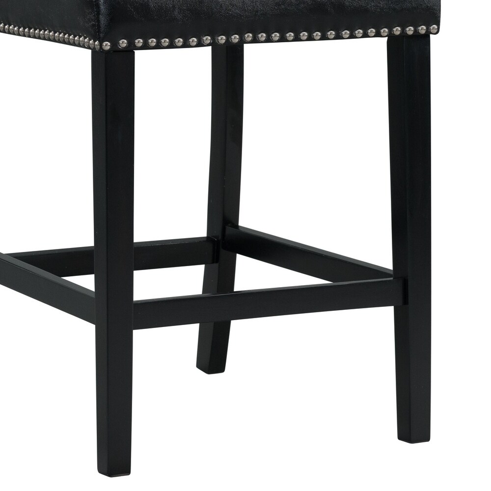 Picket House Furnishings Pia Faux Leather Counter Stools (Set of 2)