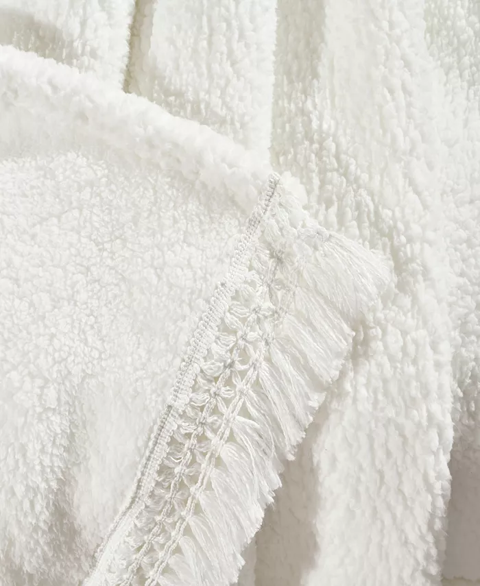 Lush Dandeacute;cor Sherpa Tassel Fringe Throw Blanket