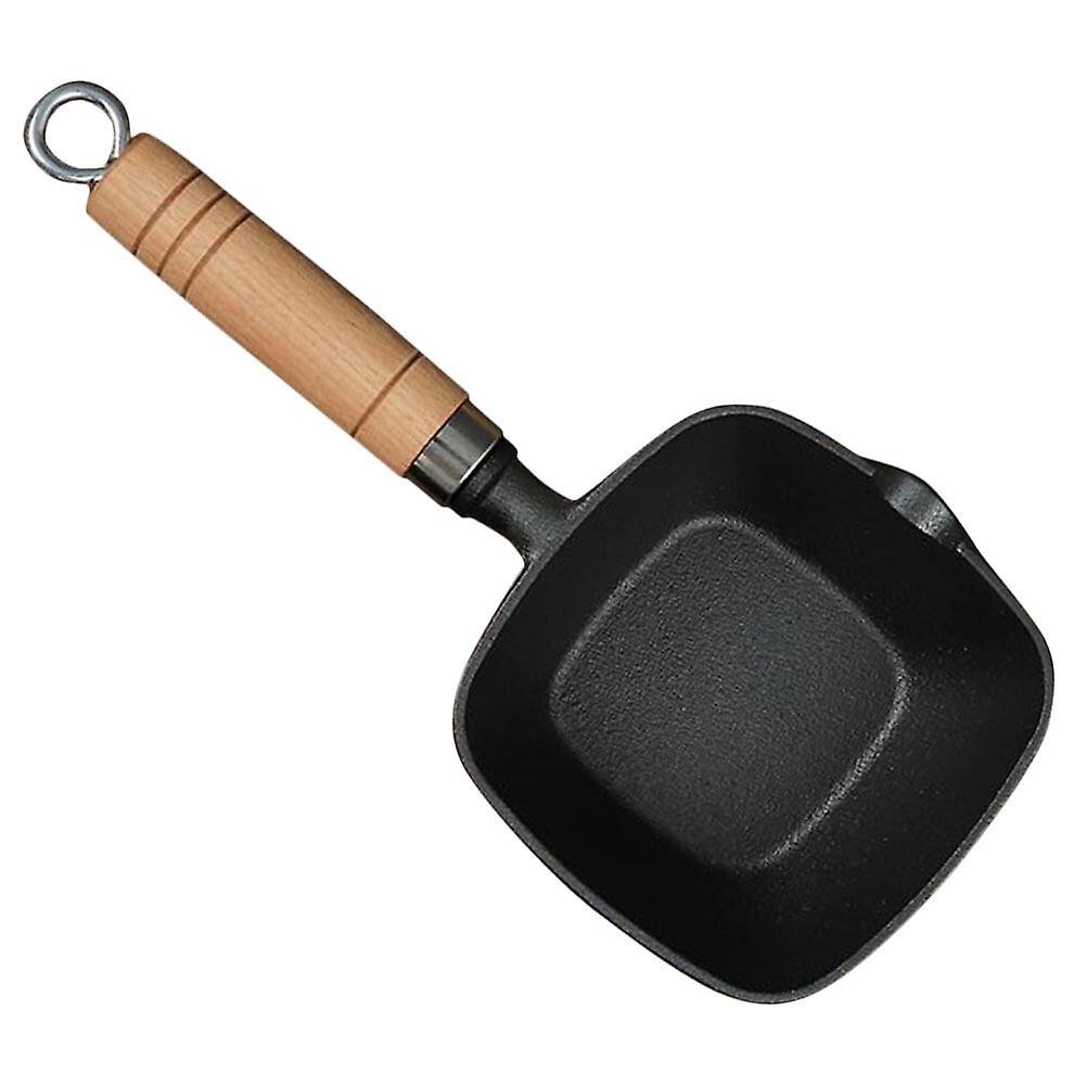 Kitchen Small Frying Pan Butter Warmer Pan Multi-functional Oil Heating Pan With Wood Handle