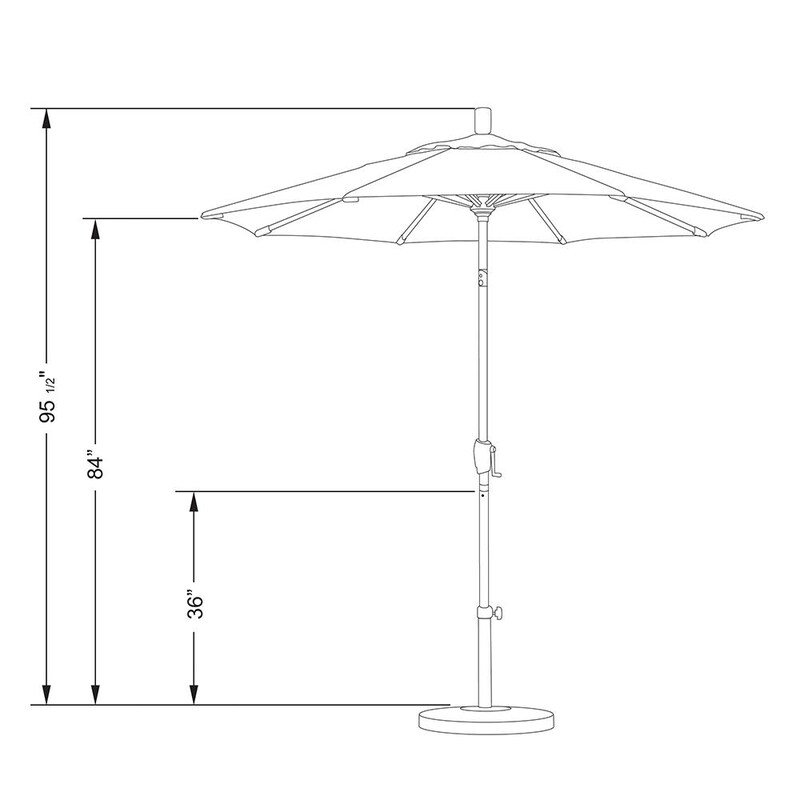 California Umbrella Pacific Trail Series 7.5 Ft Octagonal Aluminum Push Button Tilt Patio Umbrella W/ Crank Lift